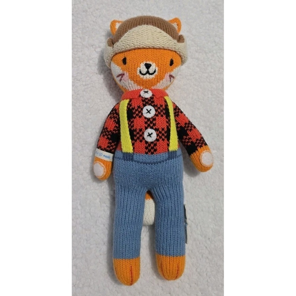 Cuddle + Kind Wyatt The Fox Knit Stuffed Plush Animal Toy Made in Peru 14" Inch